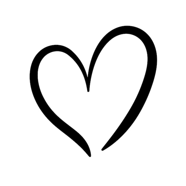 Kalligraphie Herz Schwarz und Rot