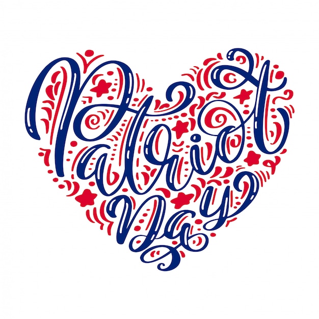 Kalligraphietext patriot day im herzen