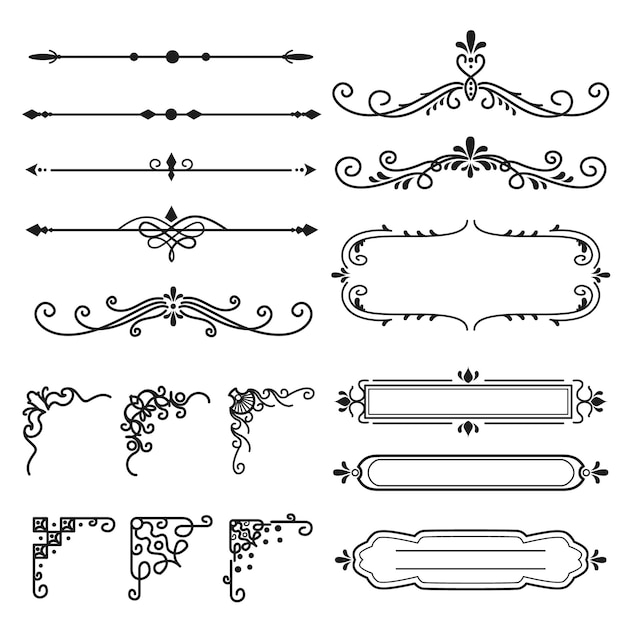 Kalligraphische Zierteilkollektion