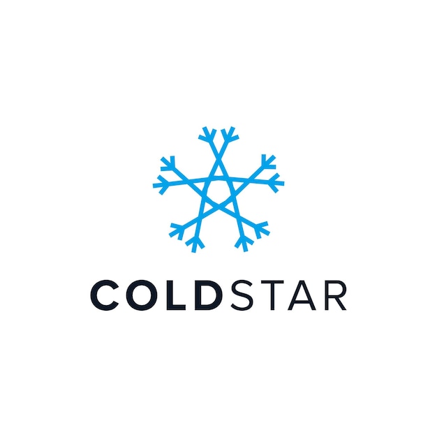 Kaltes symbol und sterne einfaches schlankes kreatives geometrisches modernes logo-design