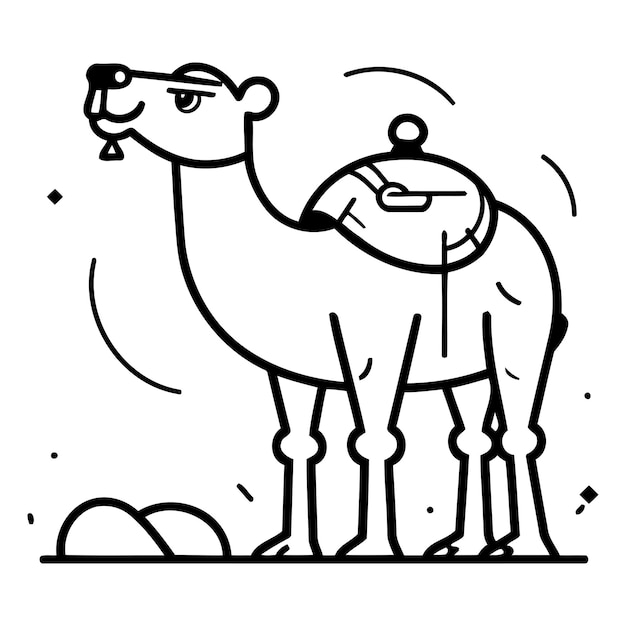 Vektor kamel-vektor-illustration schöne zeichentrickfigur kamel im flachen stil