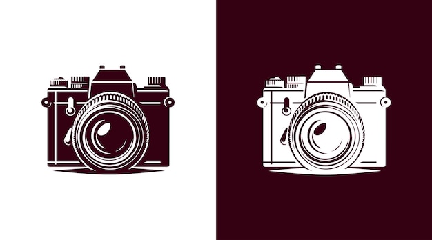 Kamera-Ikonen Fotografie Typografie Unterschrift Fotograf Minimalistisches Logo Vektor EPS Datei