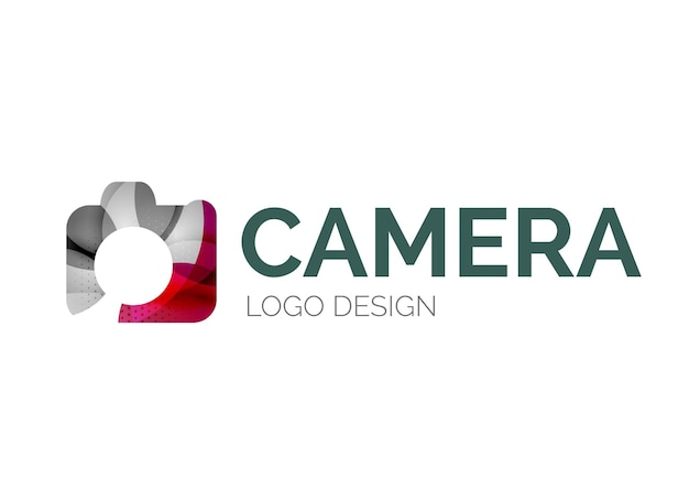 Kamera-logo-design aus farbstücken