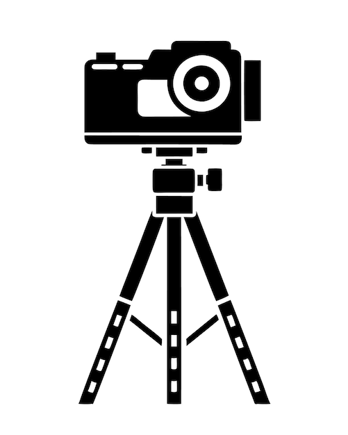 Kamera-Stand mit Kamera-Illustration Kamera-Stativ Foto-Stand Ausrüstung Fotografie