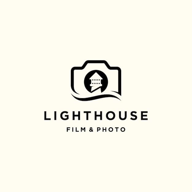 Kamerafotografie mit lighthouse logo design inspiration