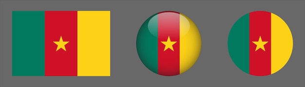 Kamerun flag set sammlung vektor