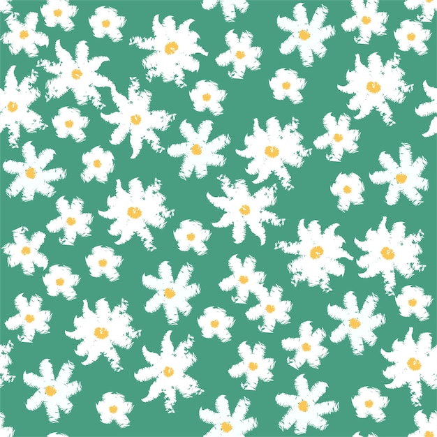 Kamille floral nahtlose Hintergrund-Vektor-Illustration. Textildesign Hintergrundtextur. Sommer Musterdesign.
