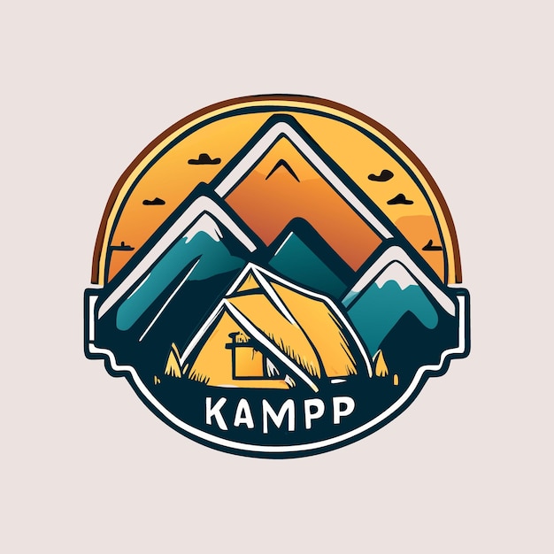 Kamp-logo-vektorillustration-cartoon
