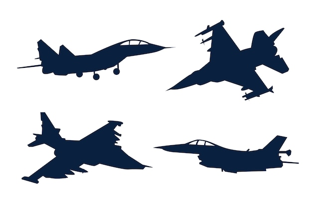 Kampfjet-Silhouette im flachen Design