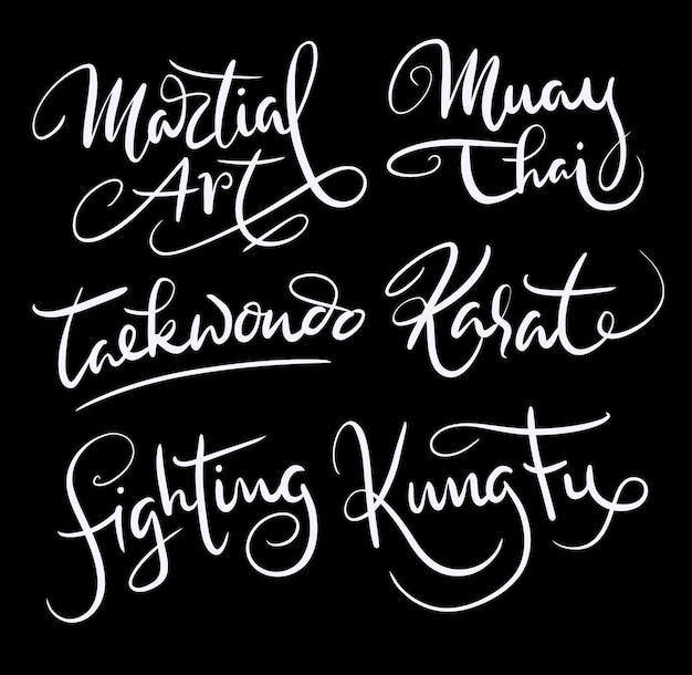 Kampfkunst und Kung Fu Handschrift Kalligraphie