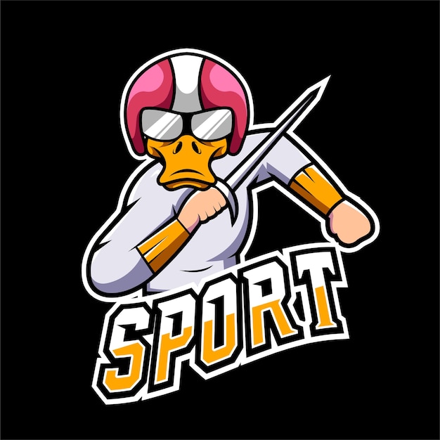 Vektor kampfsport- und esport-gaming-maskottchen-logo