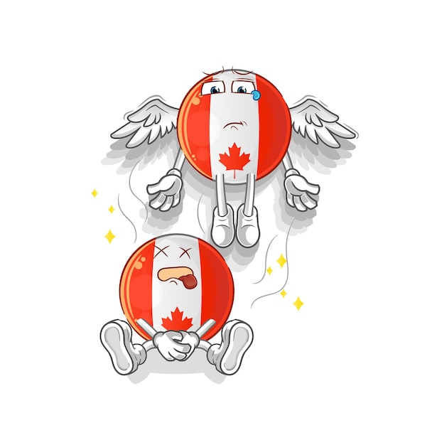 Kanada-flaggengeist verlässt das körpermaskottchen. cartoon-vektor