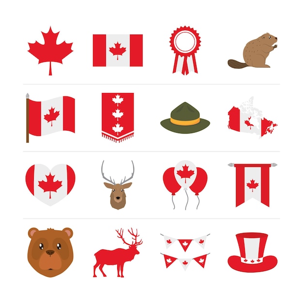 Kanada-Tag-Icon-Set-Design