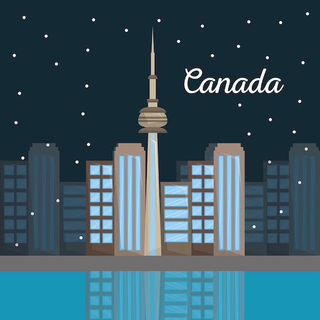 Kanada-toronto-stadtarchitekturskyline nachts
