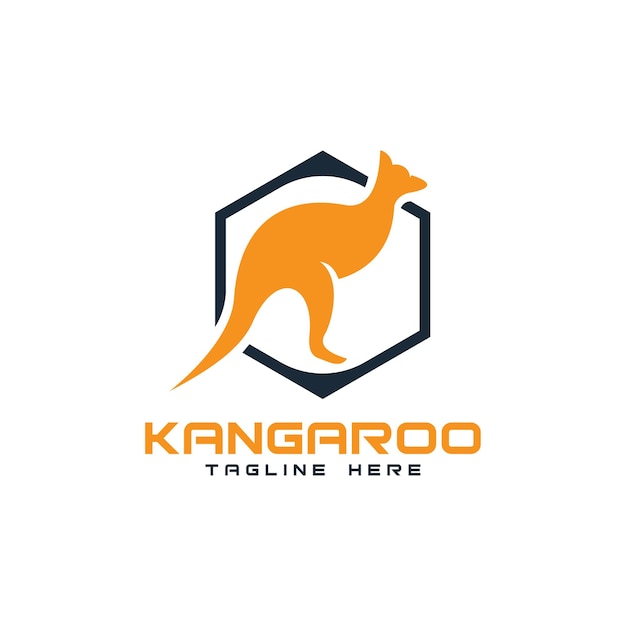 Vektor kangaroo hexagon design kreativer vektor logo-vorlage