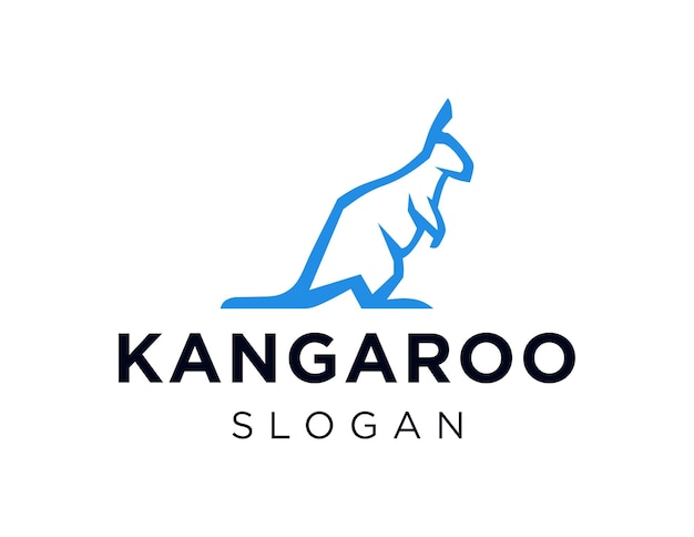 Kangaroo-Logo-Design erstellt mit der Corel Draw 2018-Anwendung mit weißem Hintergrund