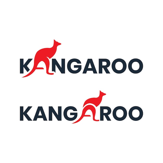 Vektor kangaroo-wortmarkierung textdesign kreativer vektor logo-vorlage