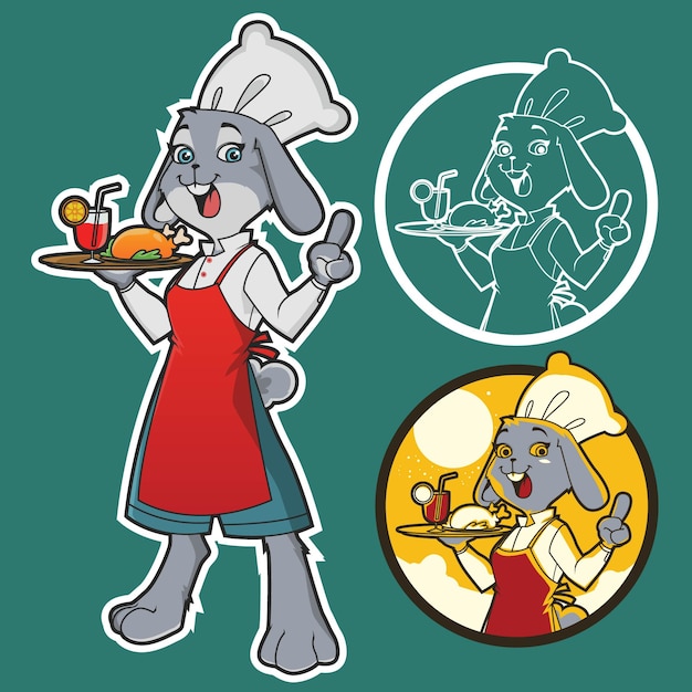 Vektor kaninchen-chef-vektor-illustration