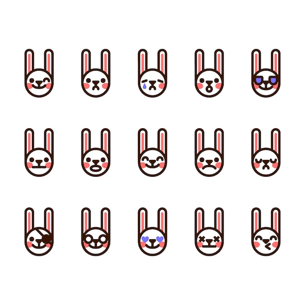 Kaninchen emojis icons