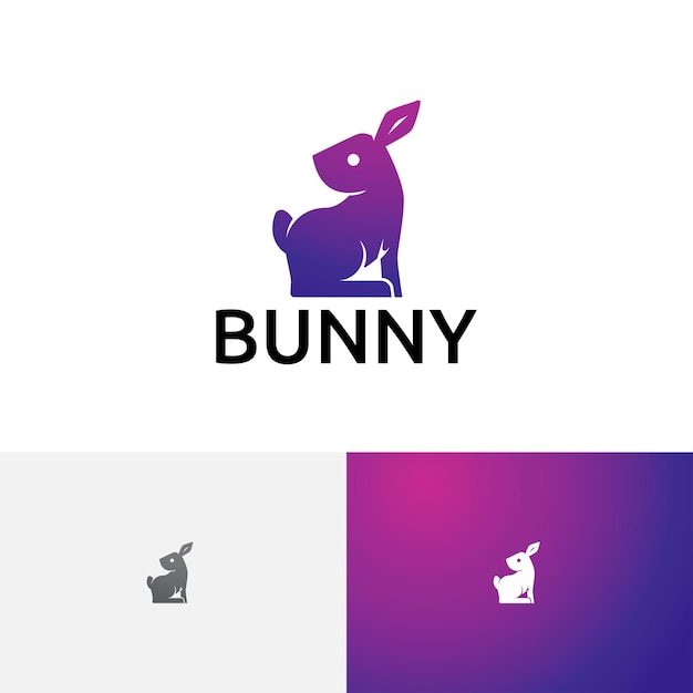 Kaninchen-Häschen-Hase-einfaches Schattenbild-Tier-Logo