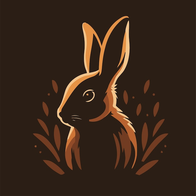 Kaninchen-logo-design-vorlage häschen-charakter-vektor-maskottchen