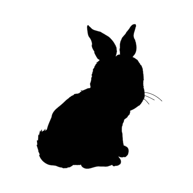 Kaninchen-symbol vektor kaninchen-zeichen-symbol auf weißem hintergrund kaninchen-tier-silhouette