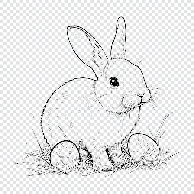 Vektor kaninchen-vektorillustration im handgezeichneten gravurstil