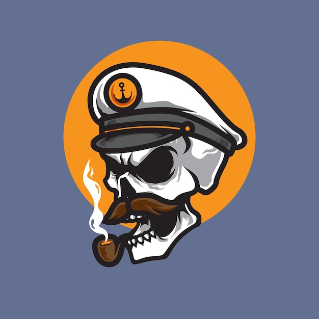 Kapitän marine skull head logo