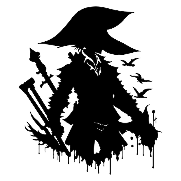 Kapitän-Schädel-Vektor Illustration des Piraten-Schädel-Vektors mit schwarzen Umrissen auf weißem Hintergrund