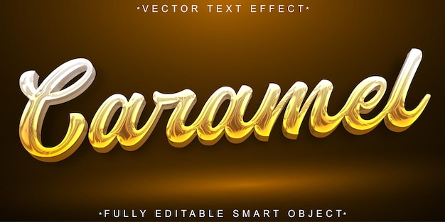 Karamellvektor voll redigierbarer Smart Object Text-Effekt
