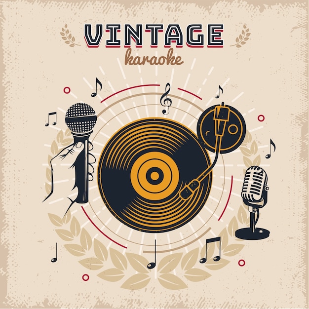 Vektor karaoke vintage style design