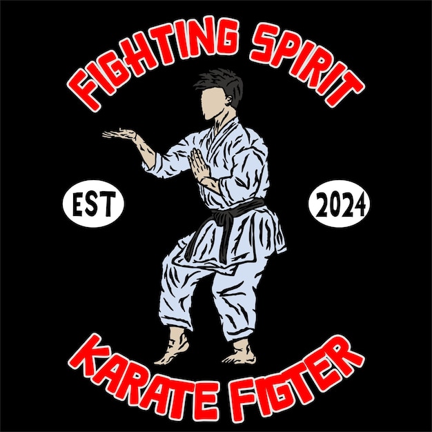 Karate-kämpfer-logo-illustration poster t-shirt merchandise-design