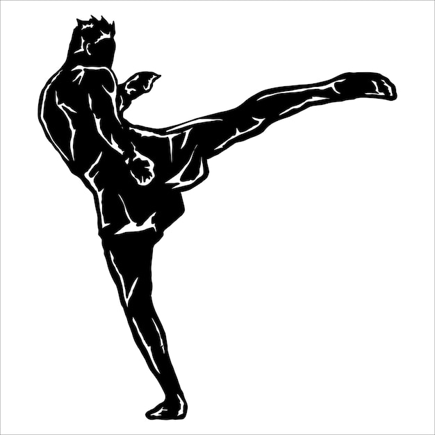 Karate-linienkunst-vektor-illustration
