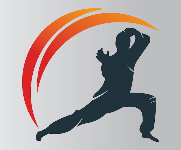 Karate-Sport-Logo Kampfkunst-Silhouette-Vektor-Kampf-Sport-Logo-Design