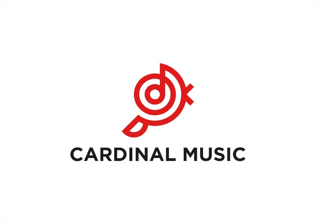 Kardinal, Vogel, Logo, Design, Vektor, Illustration