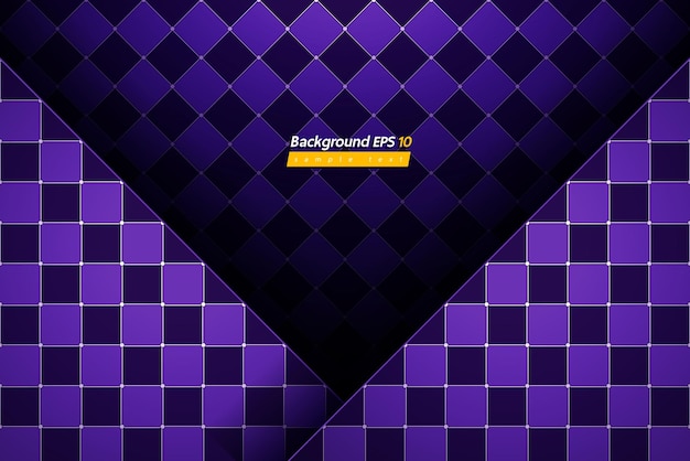 Kariertes muster lila hintergrundfarbe luxusdesign abstraktes königliches banner vorlage geometrisch