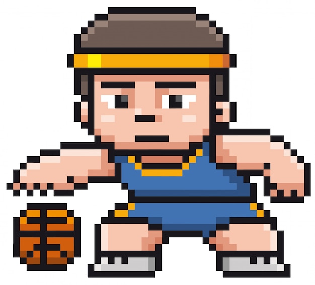 Karikatur-basketball-spieler - pixelauslegung