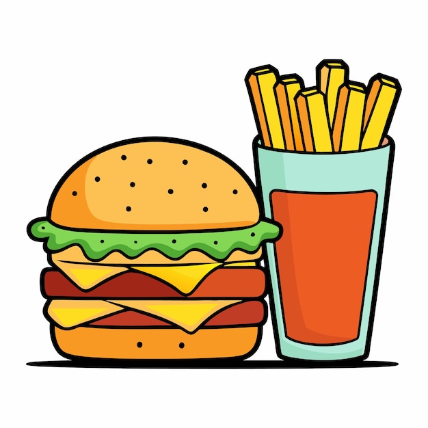 Karikatur-Burger-Vektor-isolierte Illustration