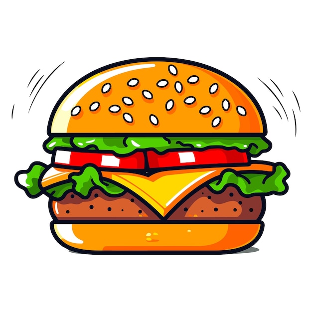 Karikatur-Burger-Vektor-isolierte Illustration