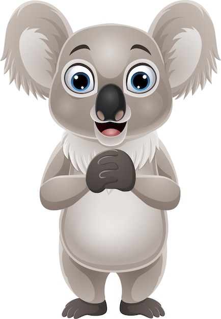 Karikatur lustiger koala auf weiß