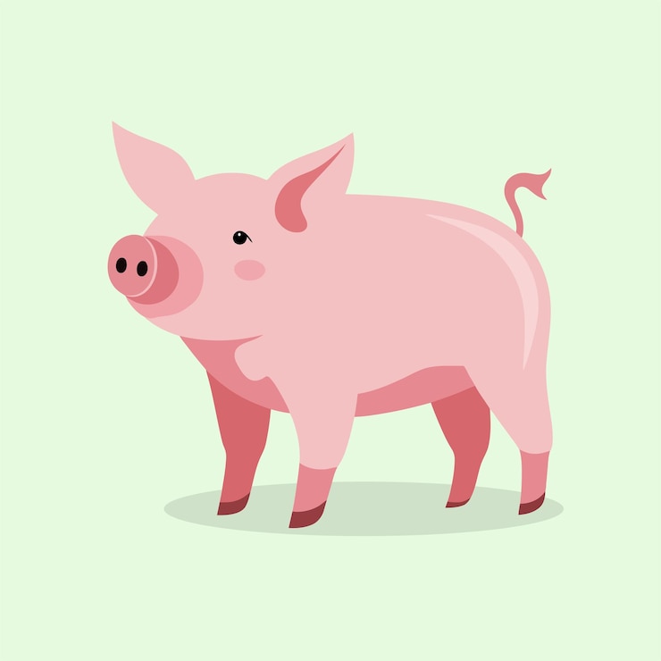 Karikatur von Schwein Vektor flache Illustration