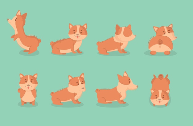 Karikatur welsh corgi dog illustration