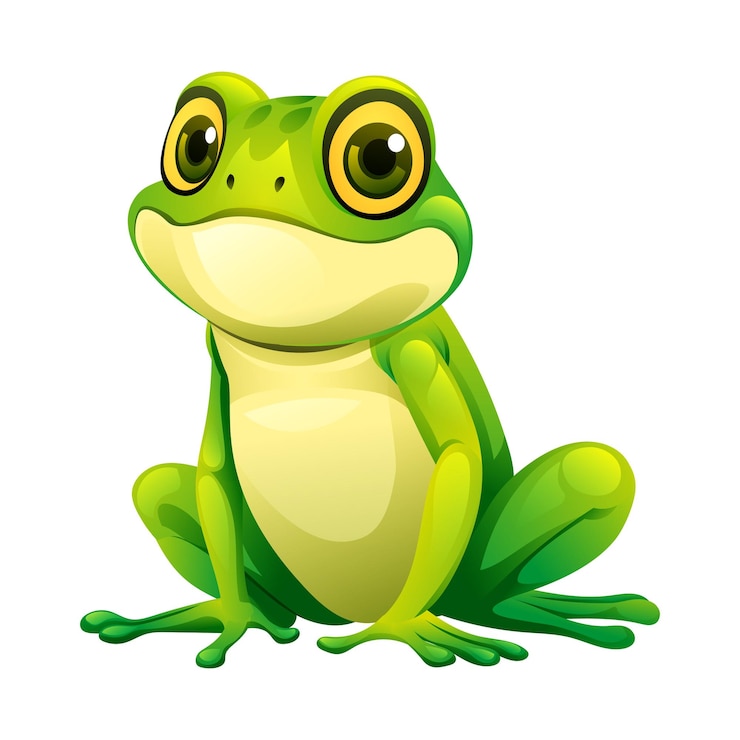 Vektor karikaturfrosch-vektorillustration isoliert auf weißem hintergrund