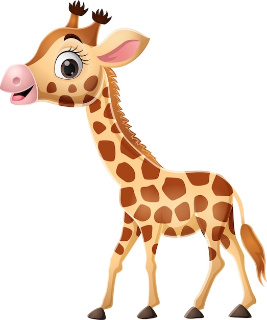 Karikaturgiraffe auf weißem hintergrund