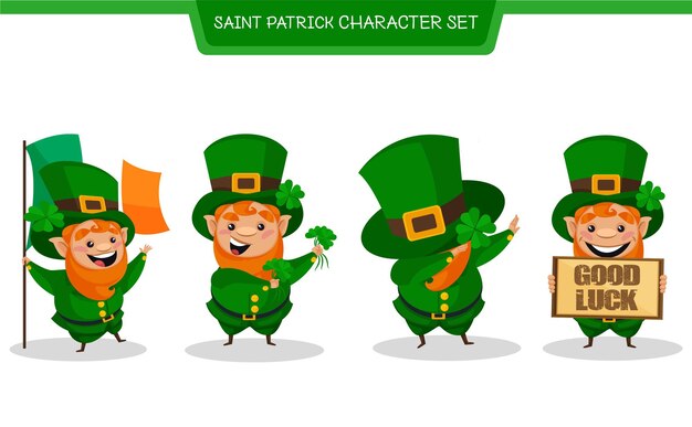 Karikaturillustration des saint patrick zeichensatzes