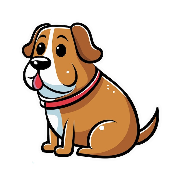 Karikaturvektor mit süßem Hund auf weißem Hintergrund