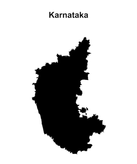 Vektor karnatakas staatsumrisskarte