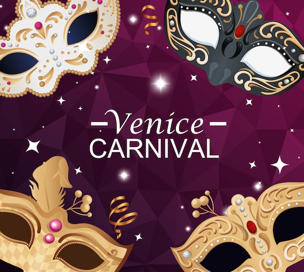 Karneval in venedig mit masken und dekoration