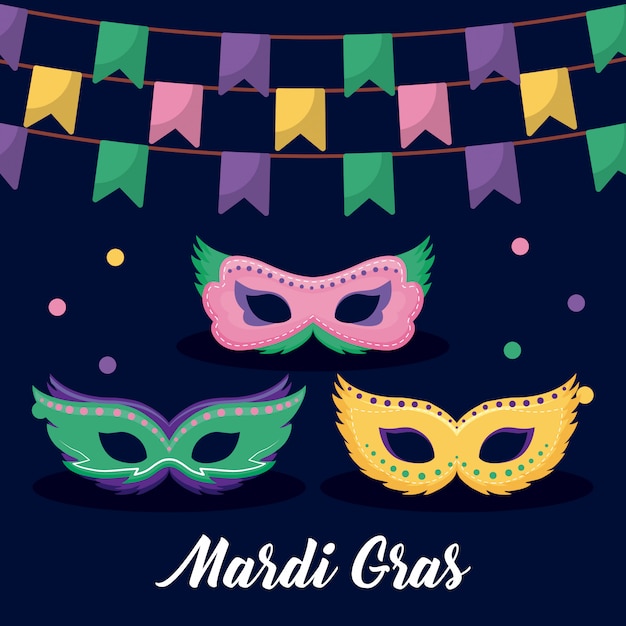 Karneval-Karte mit Masken