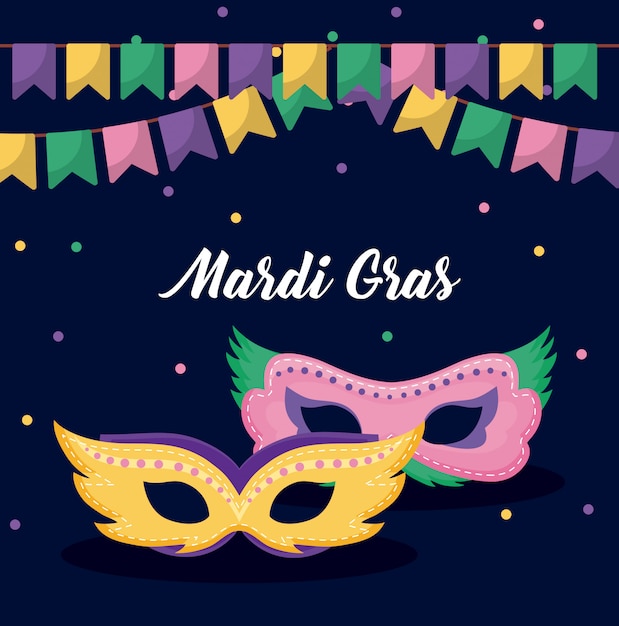 Karneval-Karte mit Masken